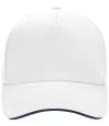 B15C Beechfield Ultimte Sandwich Peak Cap White / French Navy colour image